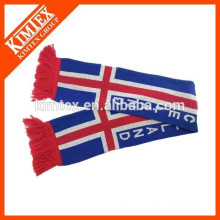 China supplier foot ball fan acrylic knitted scarf